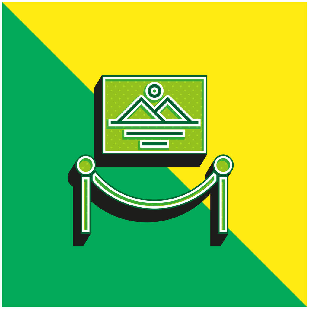 Artwork Zielone i żółte nowoczesne logo wektora 3D - Wektor, obraz