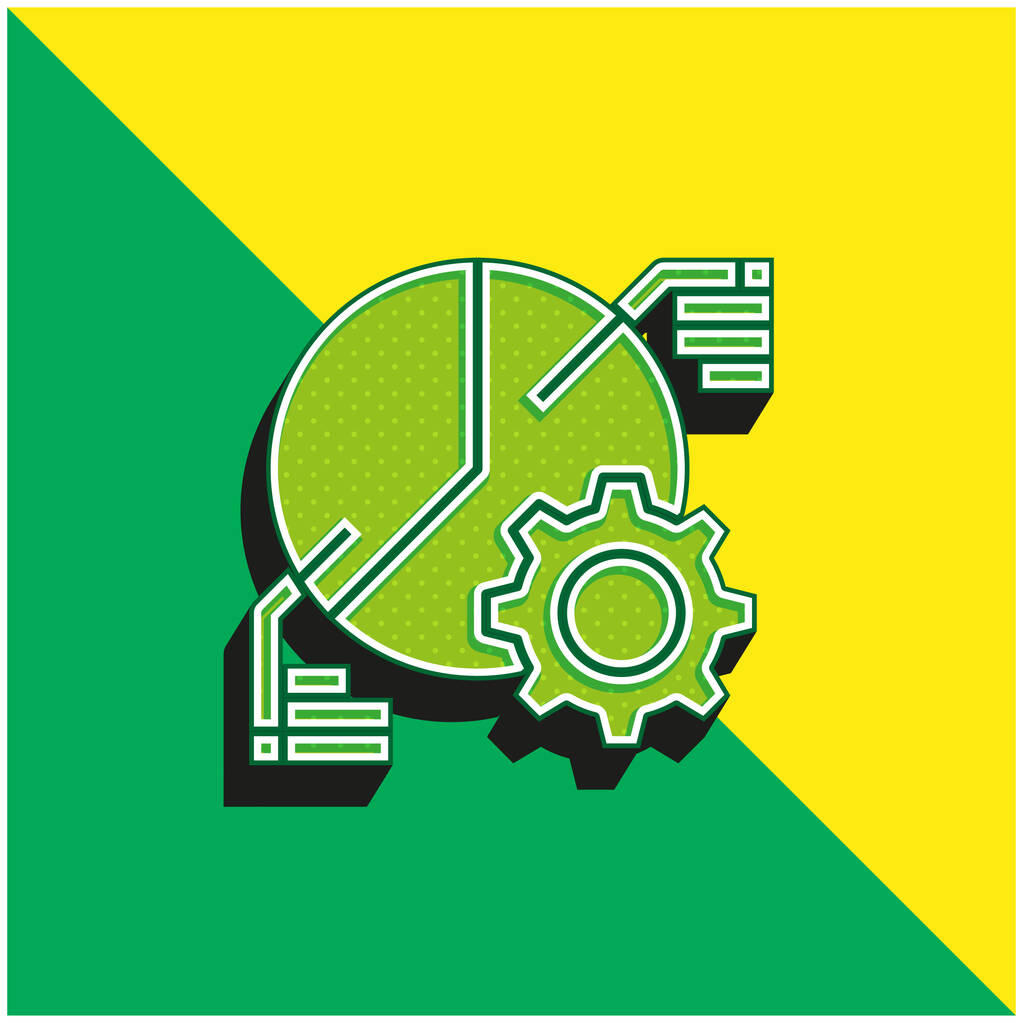 Analytics Zelené a žluté moderní 3D vektorové logo - Vektor, obrázek