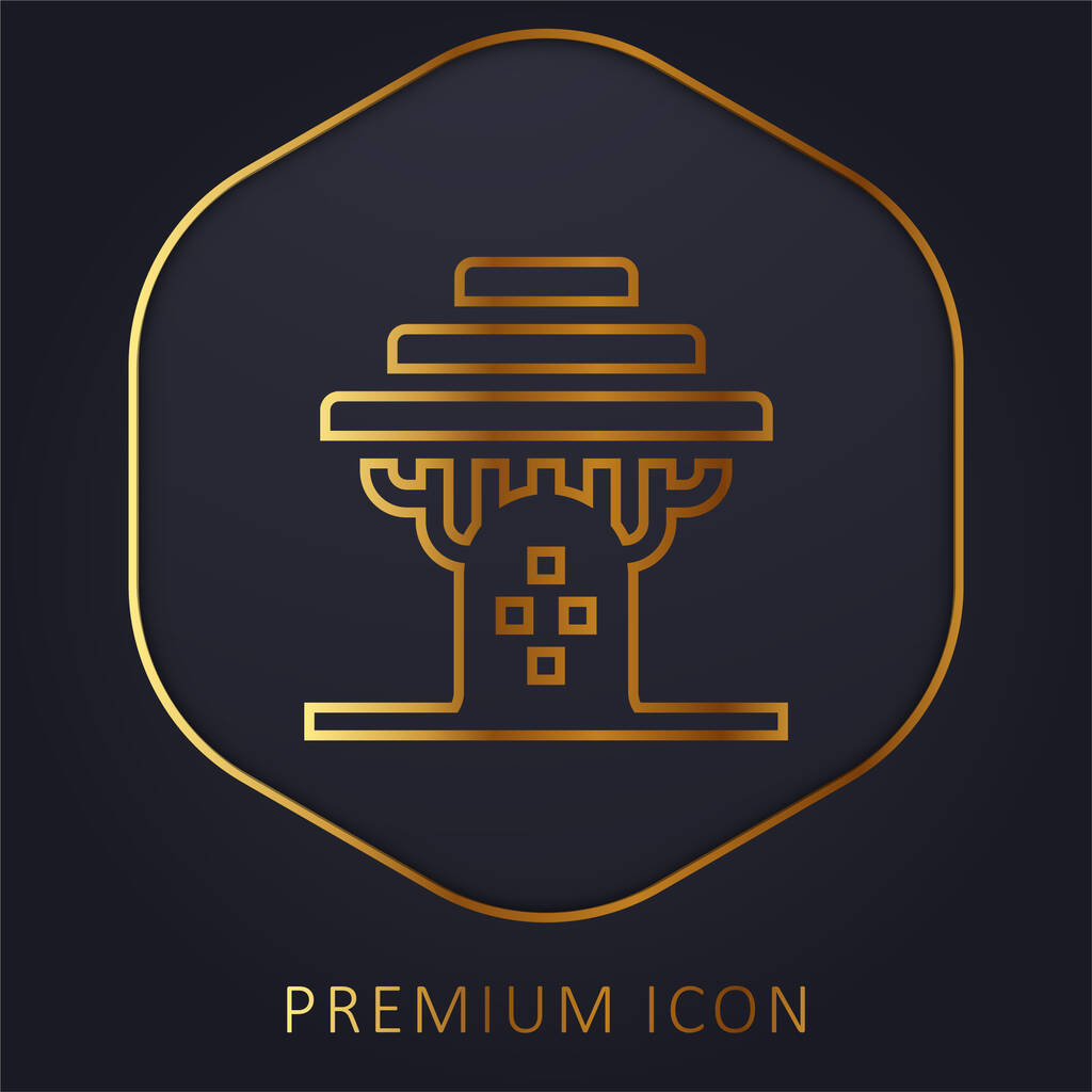 Baobab golden line premium logo or icon - Vector, Image