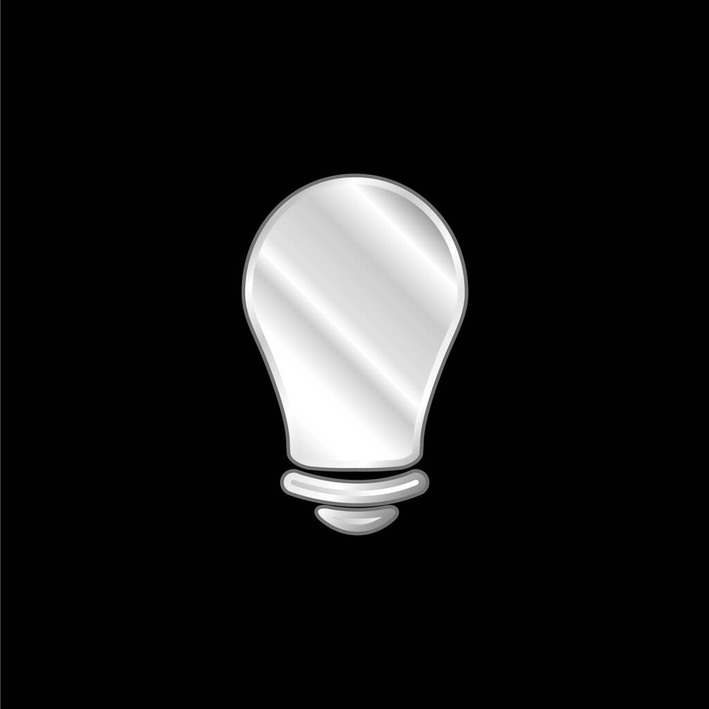 Preto Lightbulb prata banhado ícone metálico - Vetor, Imagem