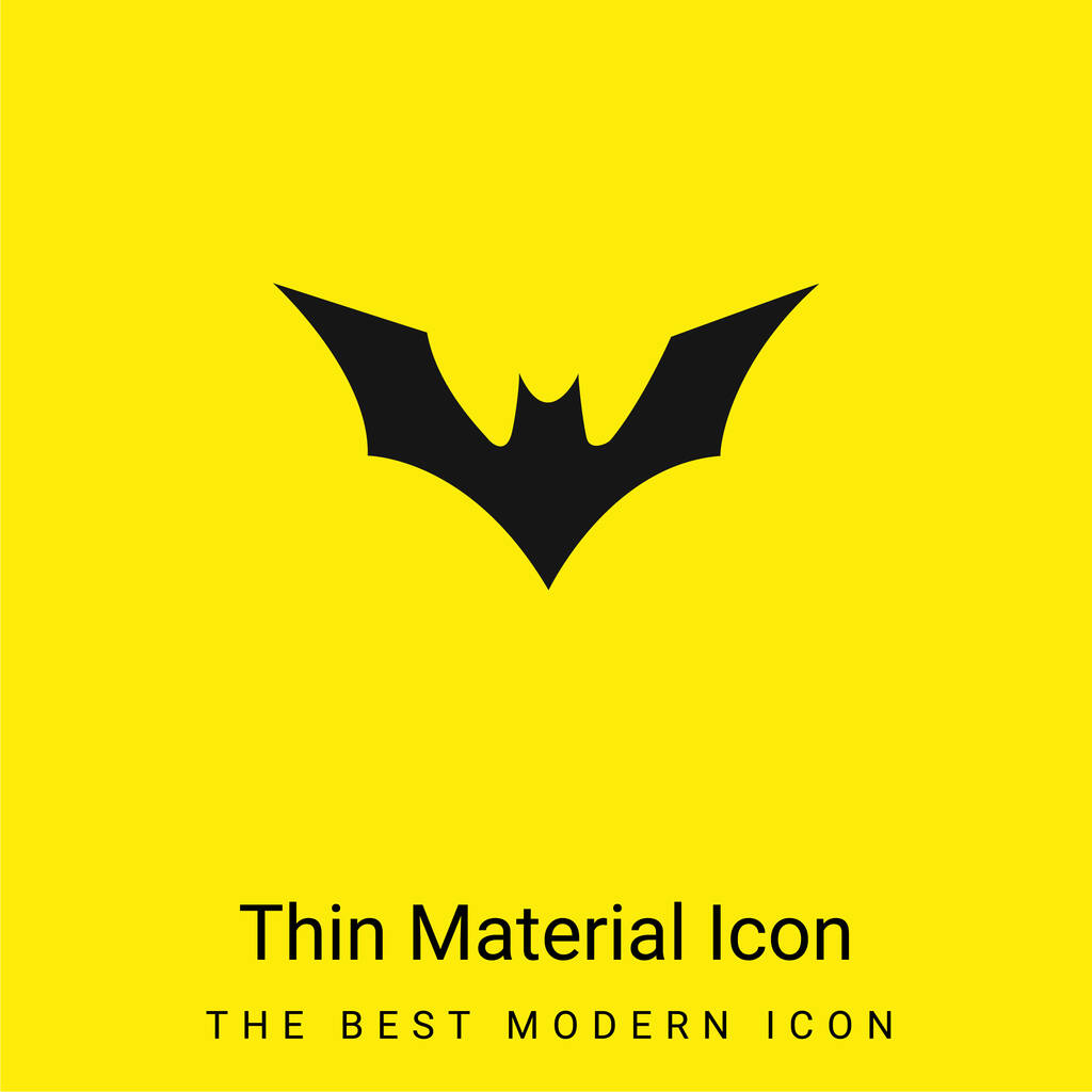 Bat With Raised Wings minimal bright yellow material icon - Vector, Image