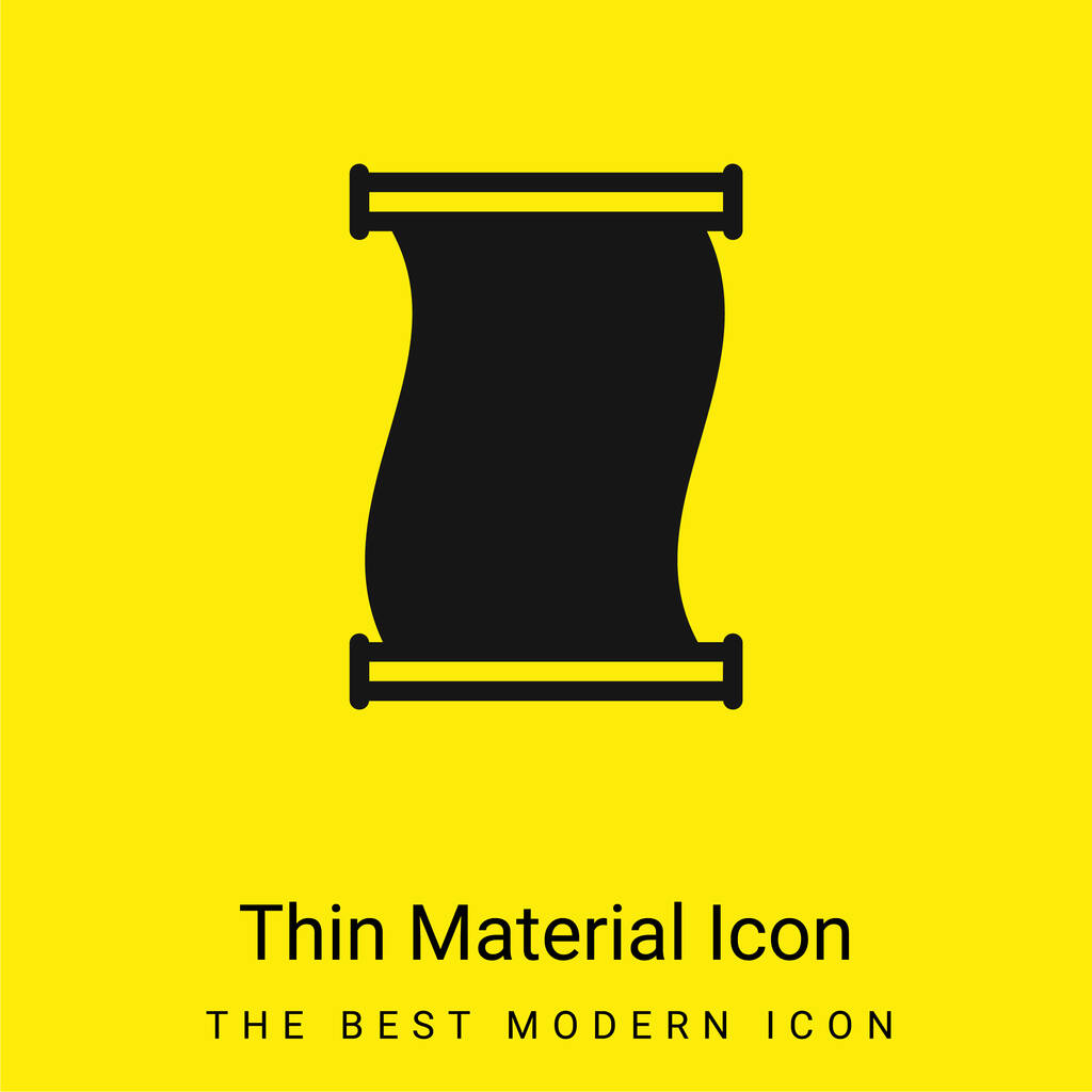 Ancien rouleau de papier Décrivez l'icône matérielle jaune vif minimale - Vecteur, image