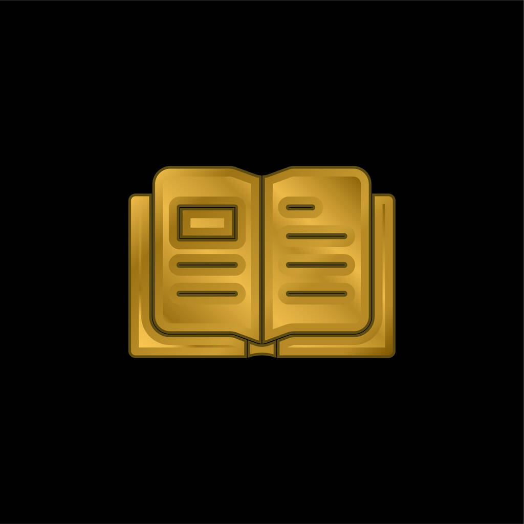 Kniha pozlacených kovových ikon nebo vektorů loga - Vektor, obrázek