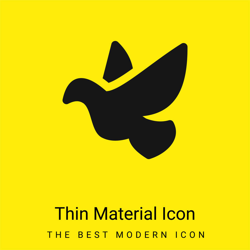 Pássaro mínima amarelo brilhante ícone material - Vetor, Imagem
