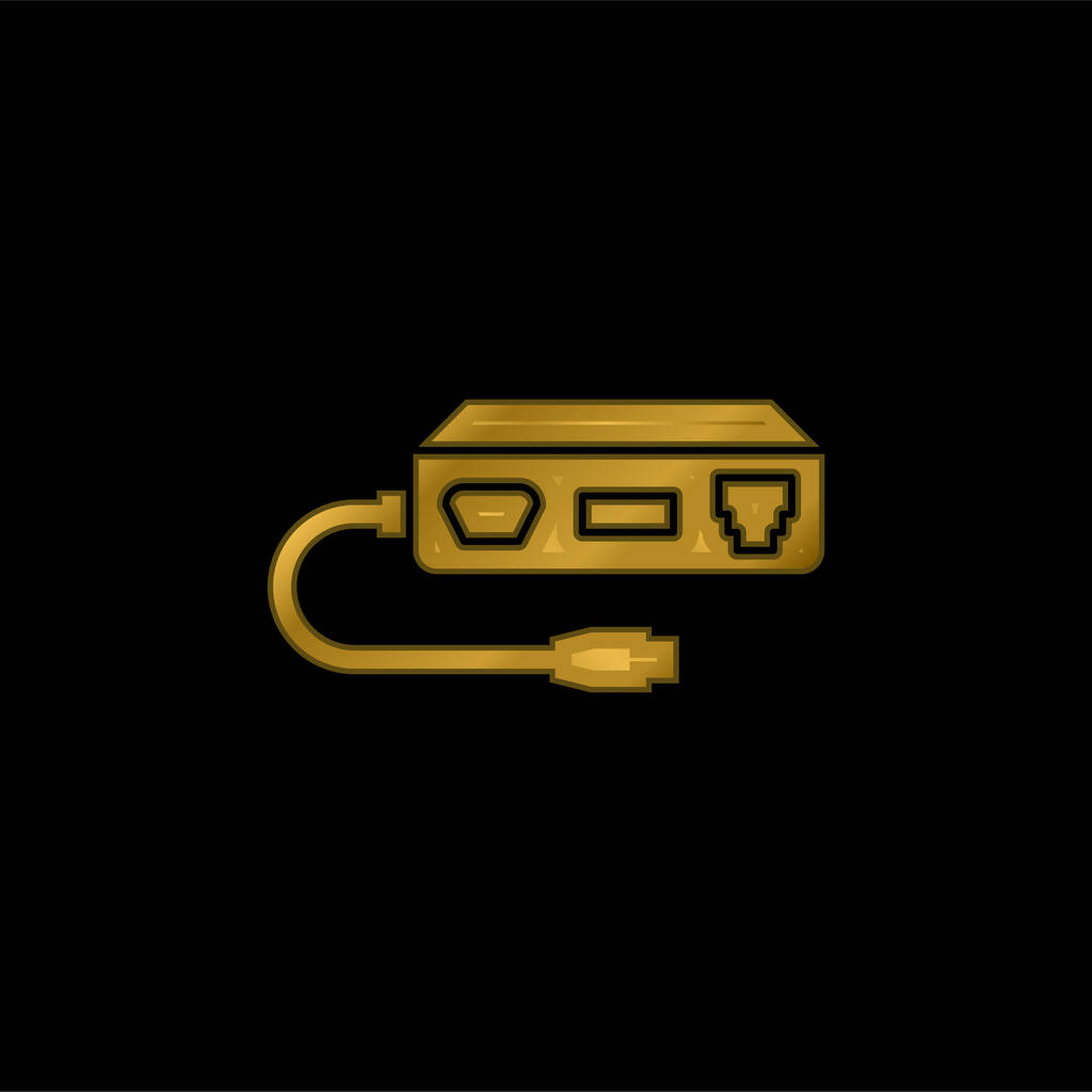 Адаптер з золотим покриттям металева піктограма або вектор логотипу
 - Вектор, зображення