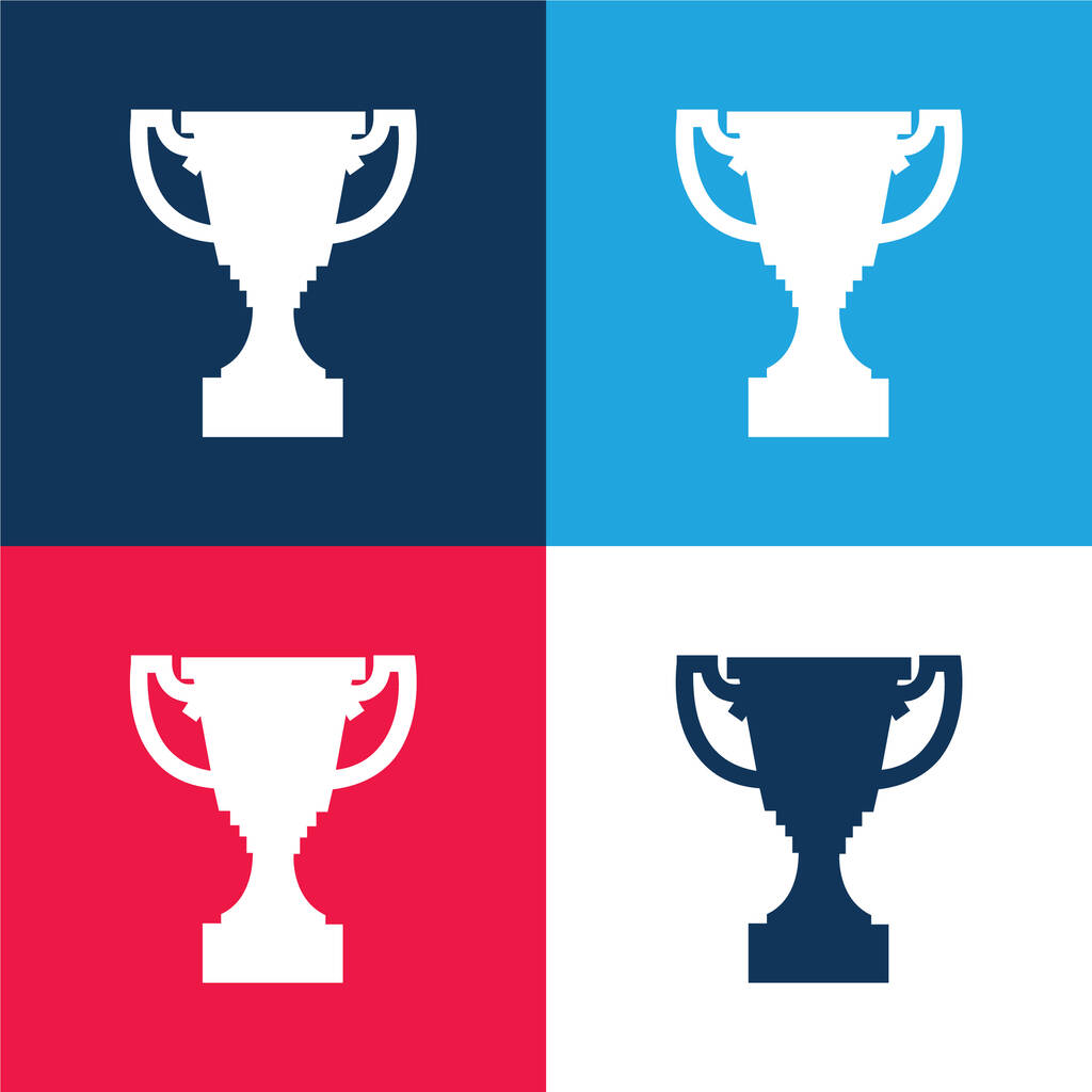 Нагорода Трофей Форма синьо-червоний чотирикольоровий мінімальний набір піктограм
 - Вектор, зображення