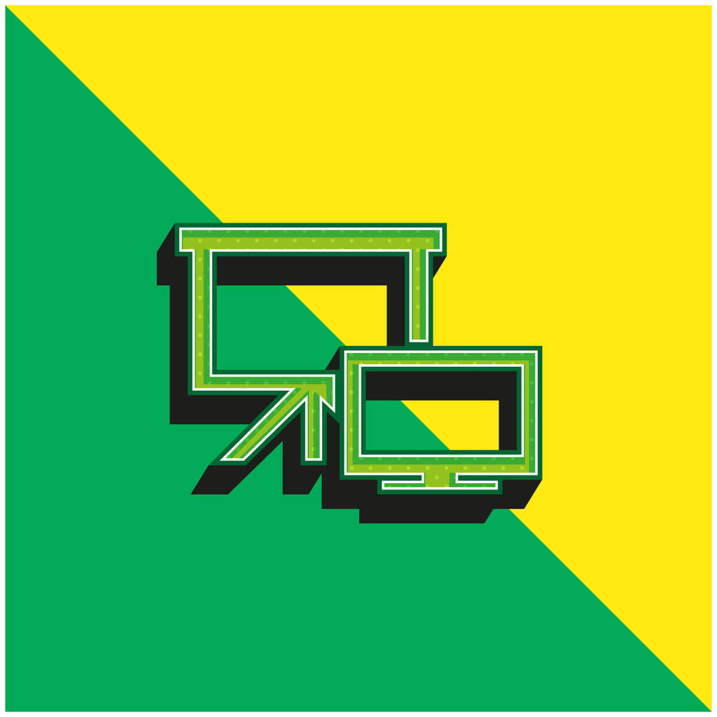 Todos los tamaños de pantalla verde y amarillo moderno vector 3d icono logotipo - Vector, Imagen