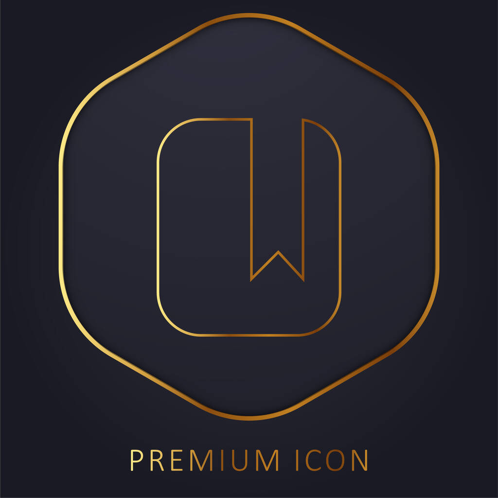 Marque o logotipo ou ícone premium da linha dourada - Vetor, Imagem