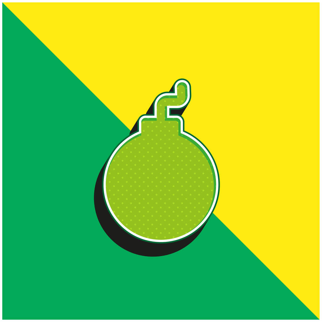 Bomba Zöld és sárga modern 3D vektor ikon logó - Vektor, kép