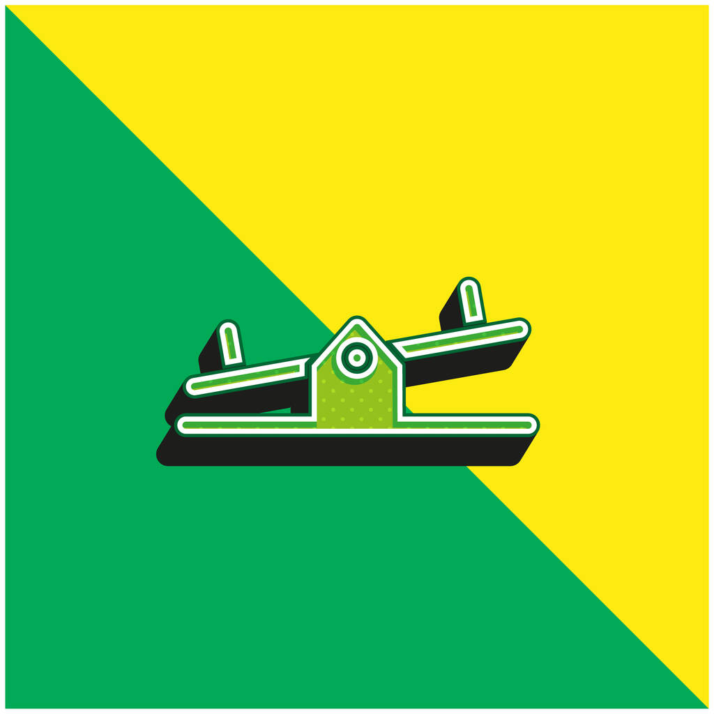 Balancer Zielony i żółty nowoczesny ikona wektora 3D logo - Wektor, obraz