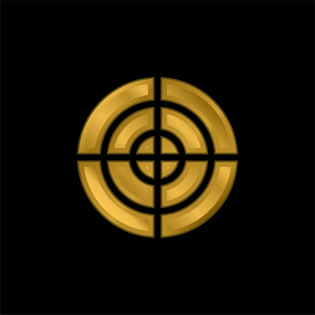 Apuntar chapado en oro icono metálico o logo vector - Vector, Imagen