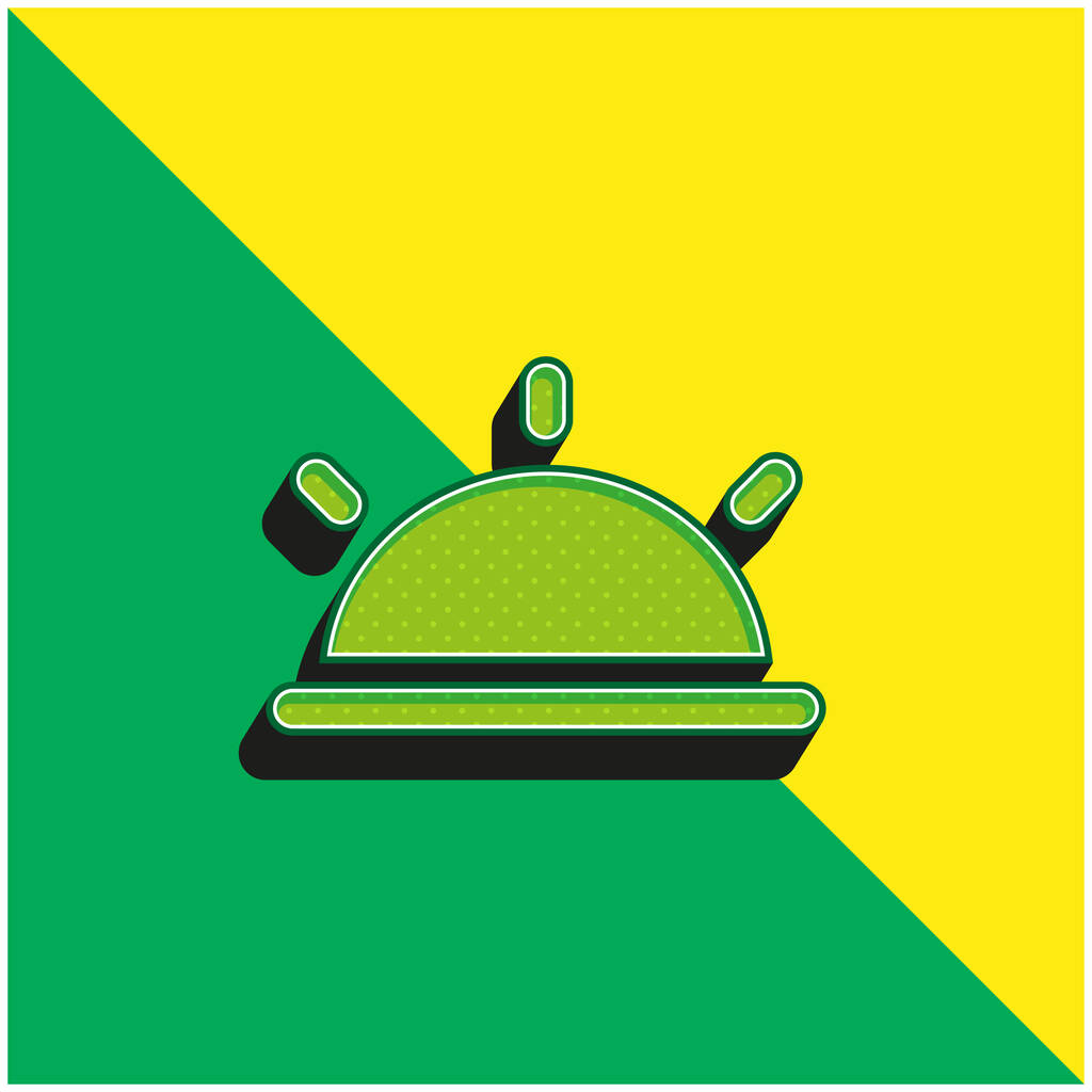 Black Half Sun Green and yellow modern 3d vector icon logo - Vector, Image