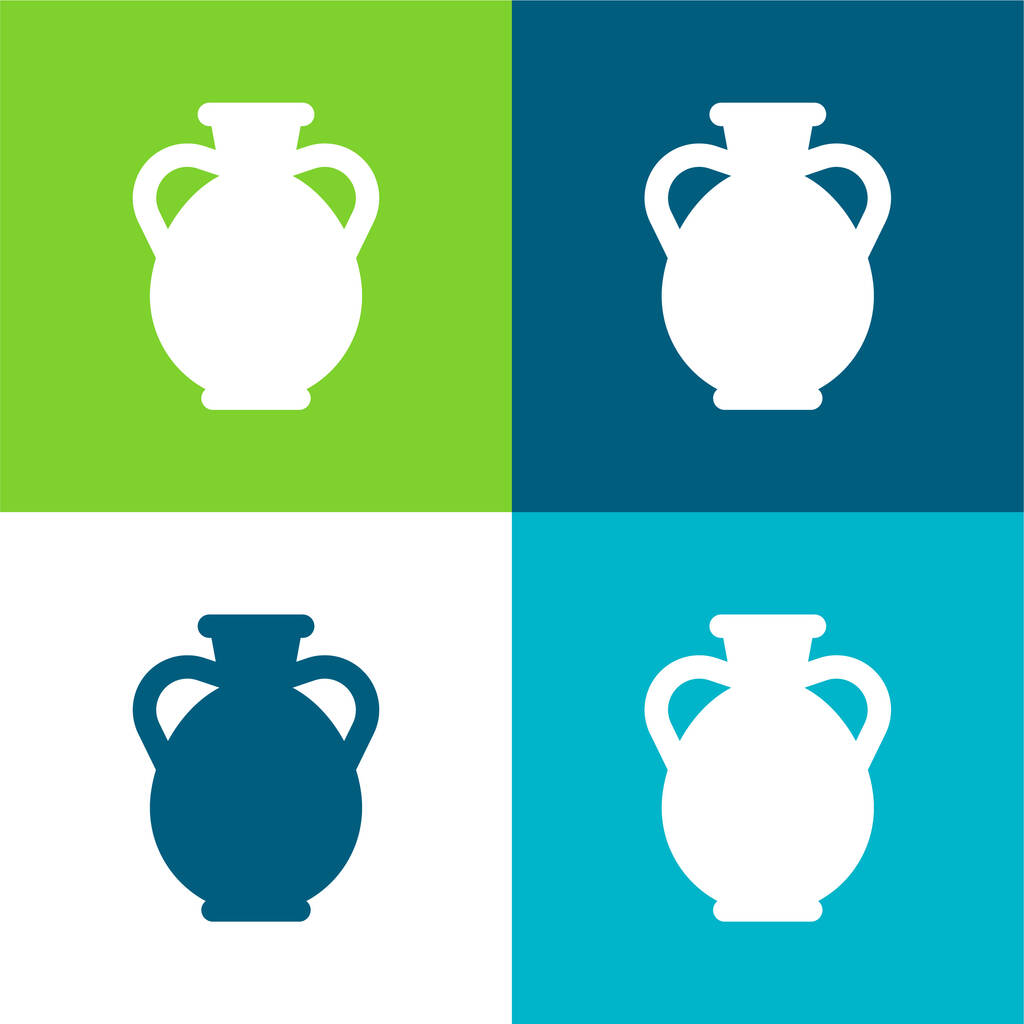 Amphora Flat čtyři barvy minimální ikona nastavena - Vektor, obrázek