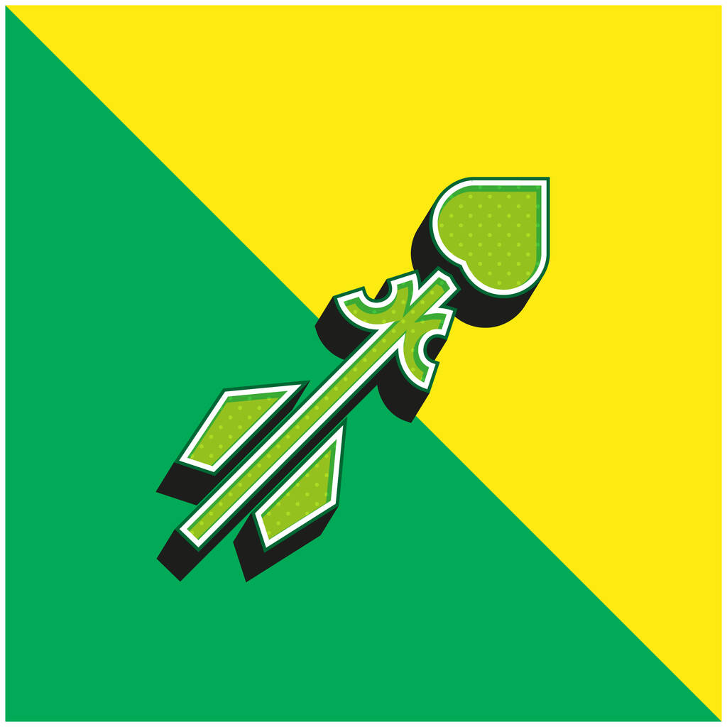 Seta Verde e amarelo moderno logotipo do ícone do vetor 3d - Vetor, Imagem