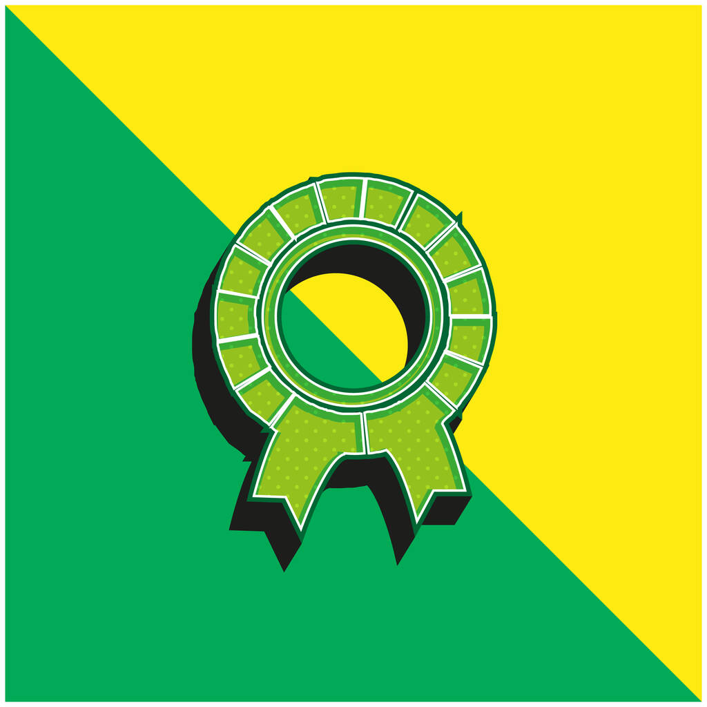 賞バッジ緑と黄色の現代的な3Dベクトルアイコンのロゴ - ベクター画像