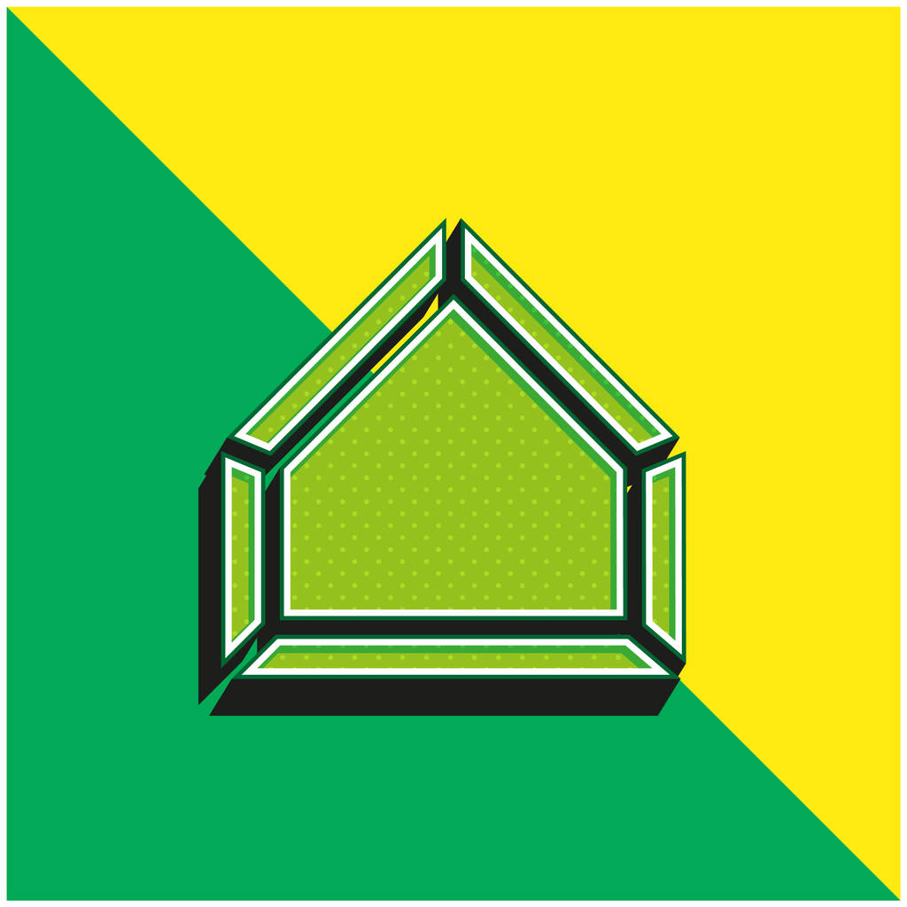 ベースグリーンとイエローのモダンな3Dベクトルアイコンのロゴ - ベクター画像