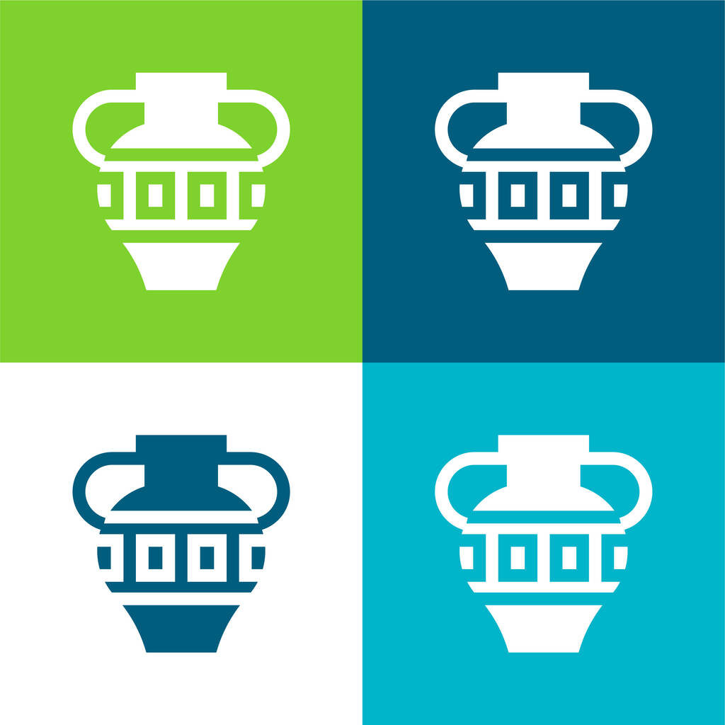 Amphora Ensemble d'icônes minimal quatre couleurs - Vecteur, image