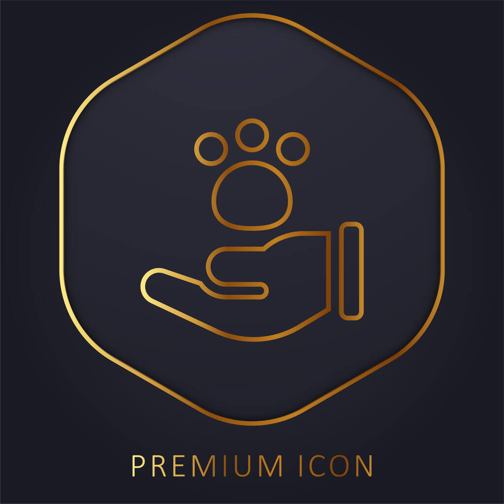 Animal linha dourada logotipo premium ou ícone - Vetor, Imagem