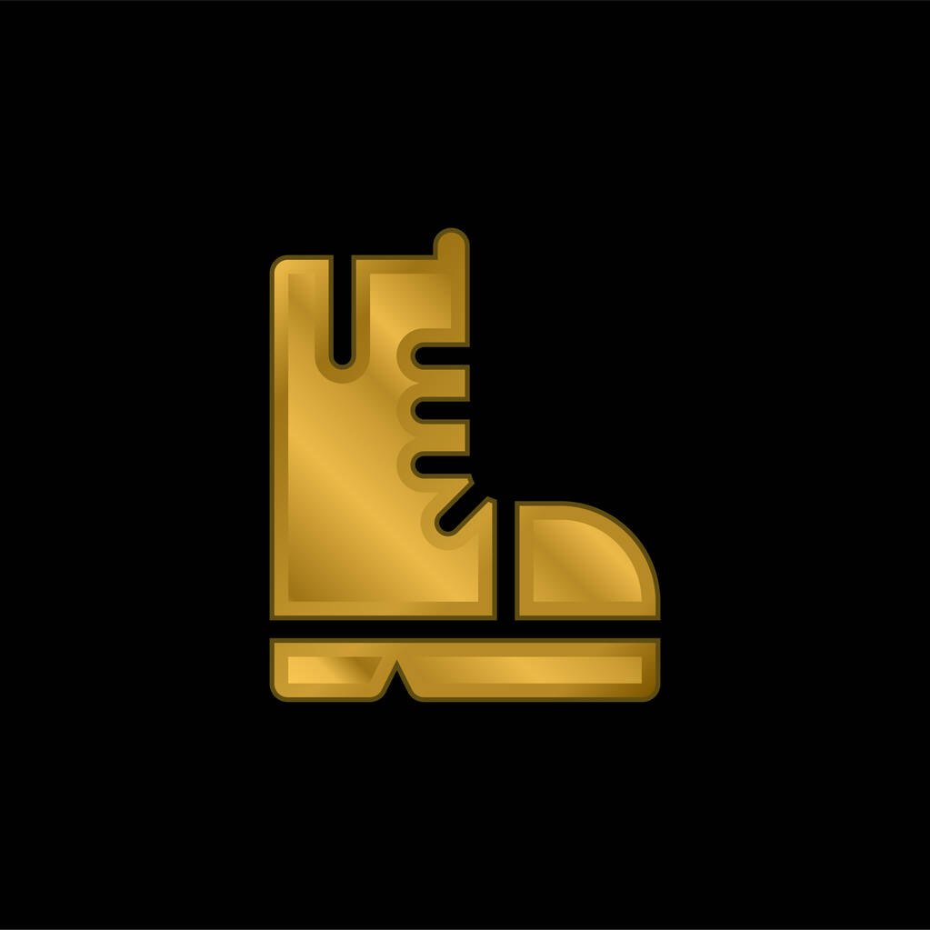 Позолоченные сапоги металлическая икона или вектор логотипа - Вектор,изображение