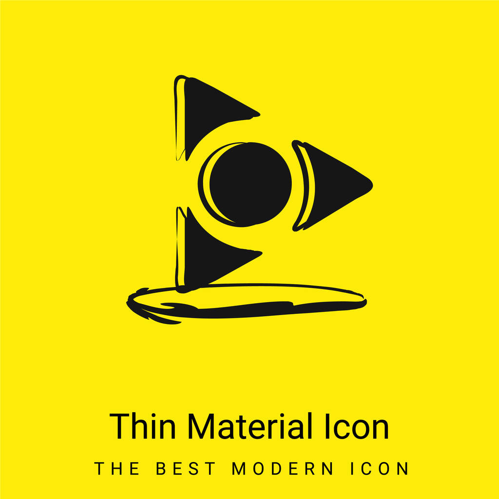 AOL Mail Sketched Logo mínimo icono de material amarillo brillante - Vector, imagen