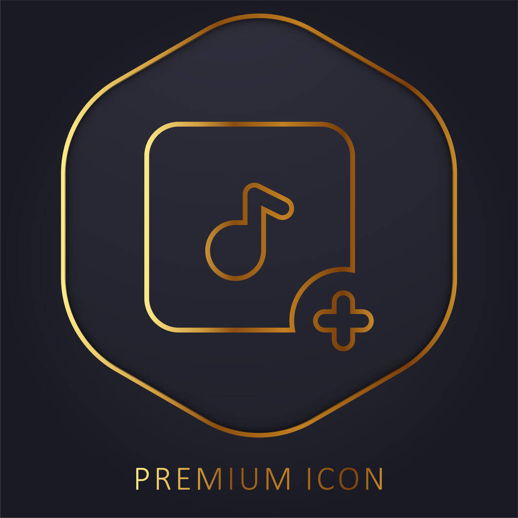 Adicionar linha dourada logotipo premium ou ícone - Vetor, Imagem
