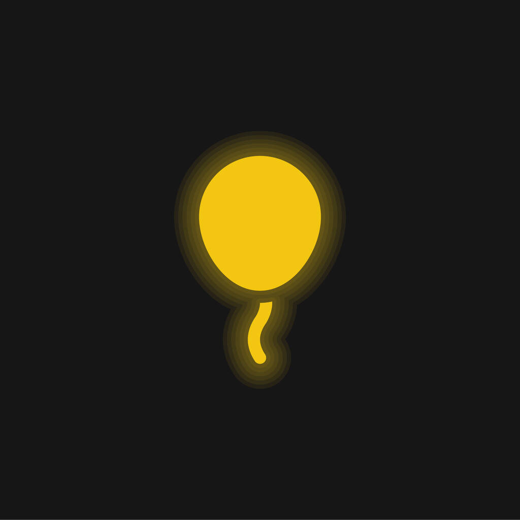 Palloncino giallo incandescente icona al neon - Vettoriali, immagini