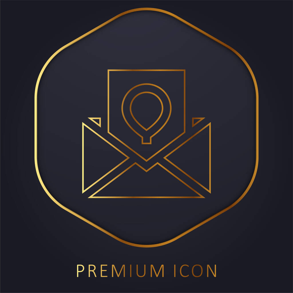 Tarjeta de cumpleaños línea de oro logotipo premium o icono - Vector, imagen