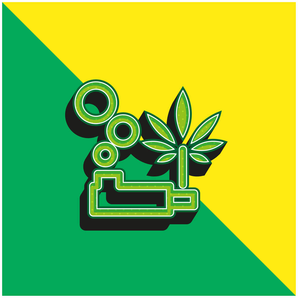 Дме Бульбашки Іграшка Зелений і жовтий сучасний 3d векторний логотип
 - Вектор, зображення