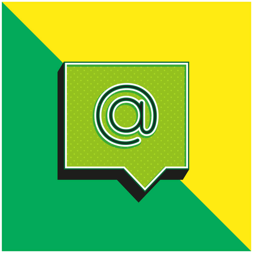 Addres Message Green and yellow modern 3d vector icon logo - Vector, Image