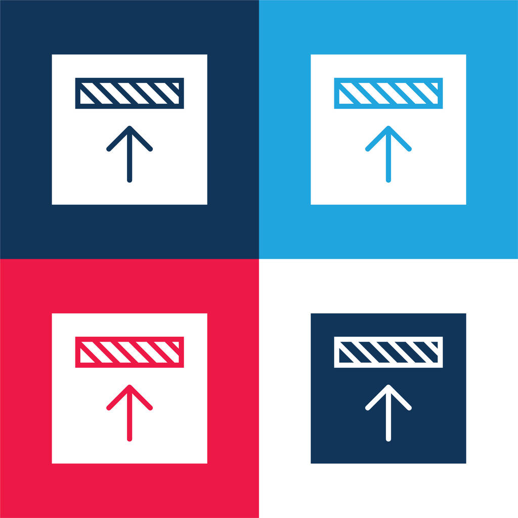Alignement bleu et rouge quatre couleurs minimum jeu d'icônes - Vecteur, image