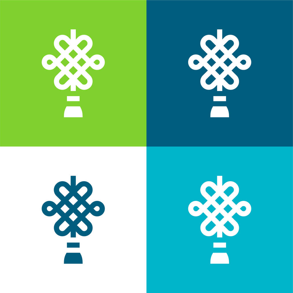 Amuleto Set di icone minime a quattro colori piatto - Vettoriali, immagini