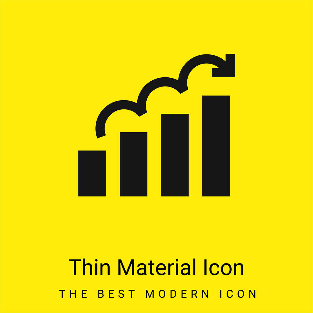 Gráfico de barras mínimo icono de material amarillo brillante - Vector, imagen