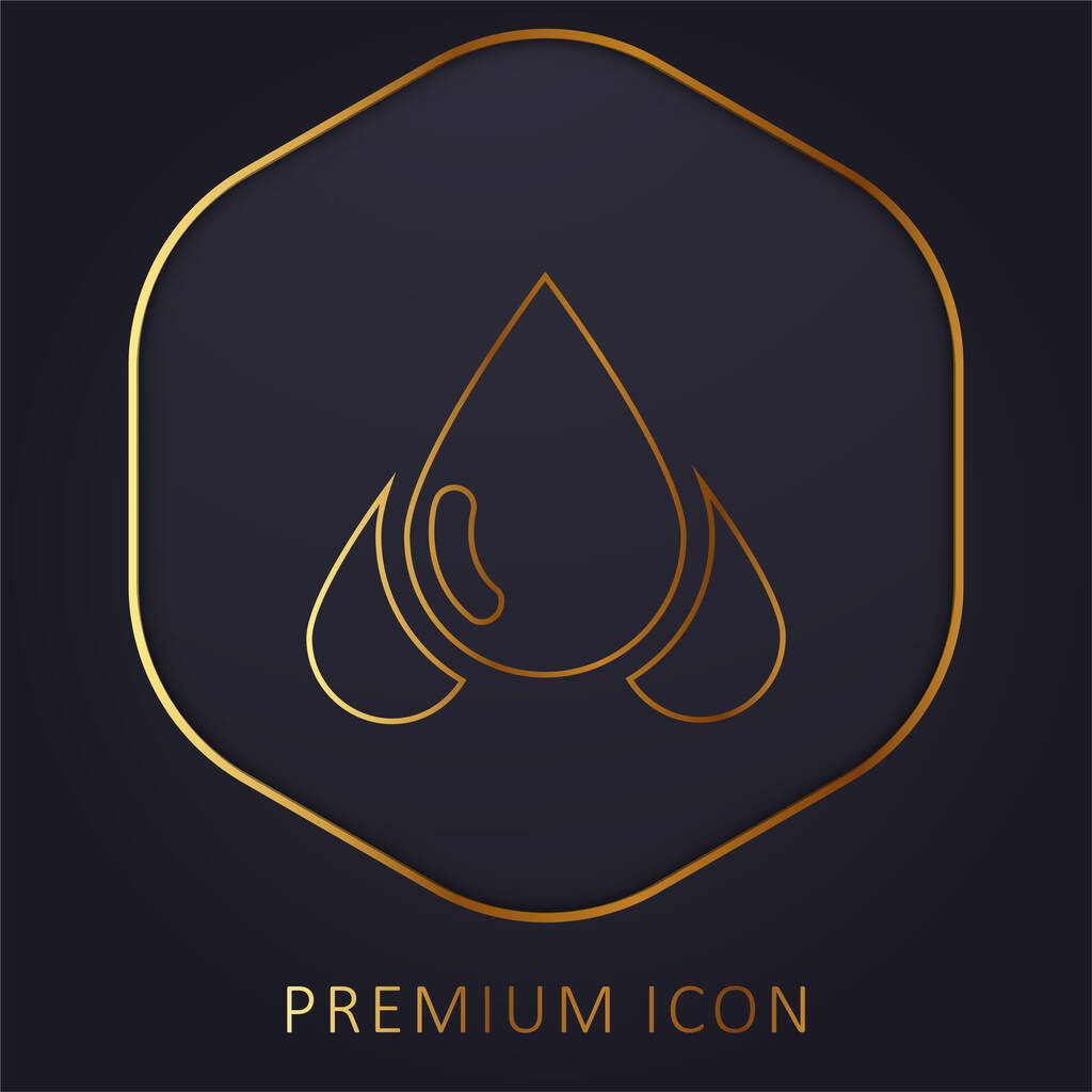 Muestra de sangre línea dorada logotipo premium o icono - Vector, imagen