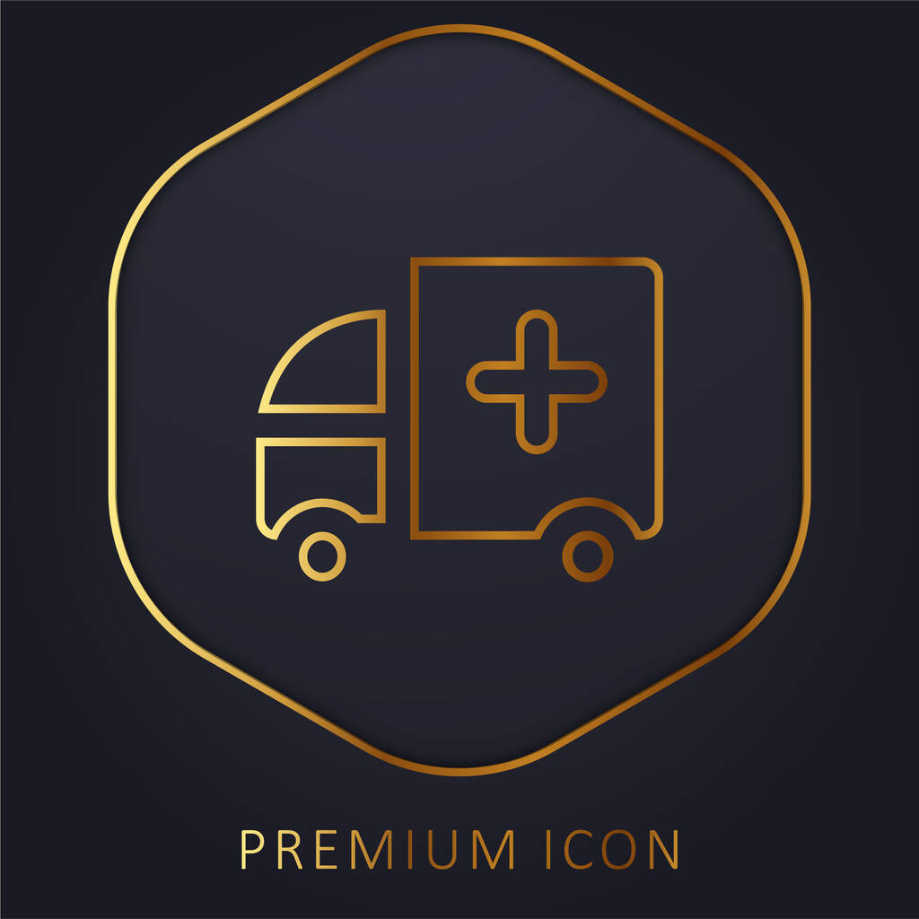 Rettungswagen goldene Linie Premium-Logo oder Symbol - Vektor, Bild