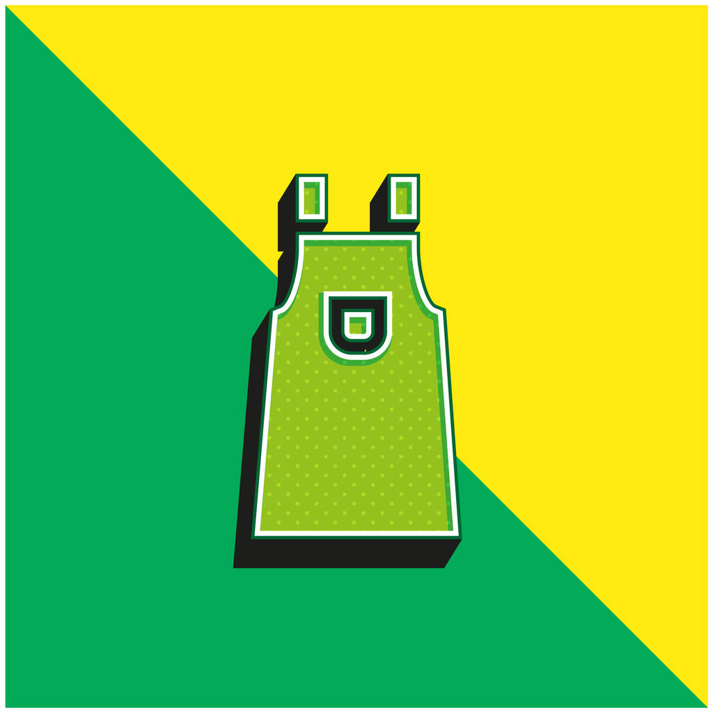 Фартук Зеленый и желтый современный трехмерный векторный логотип - Вектор,изображение