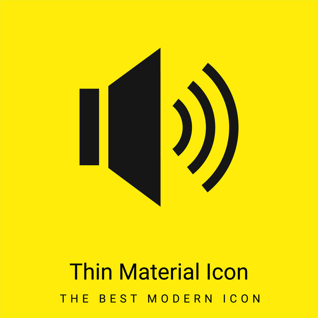 Audio minimaalinen kirkkaan keltainen materiaali kuvake - Vektori, kuva