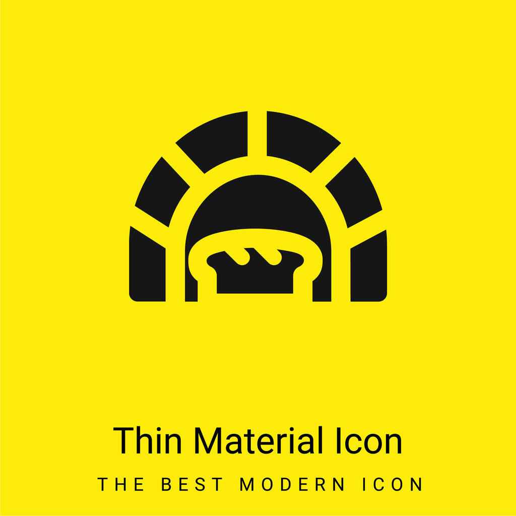 Horno de pan mínimo icono de material amarillo brillante - Vector, Imagen