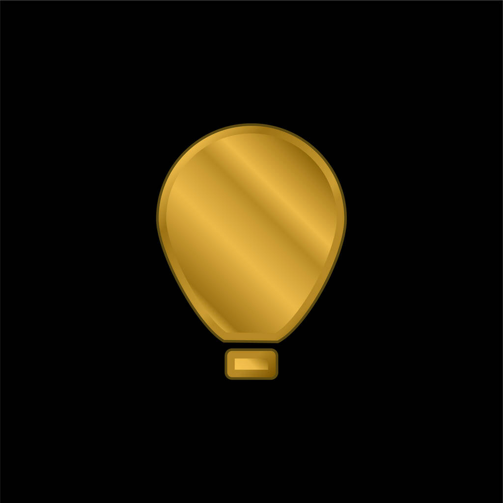 Velký vzduchový balón pozlacená kovová ikona nebo logo vektor - Vektor, obrázek