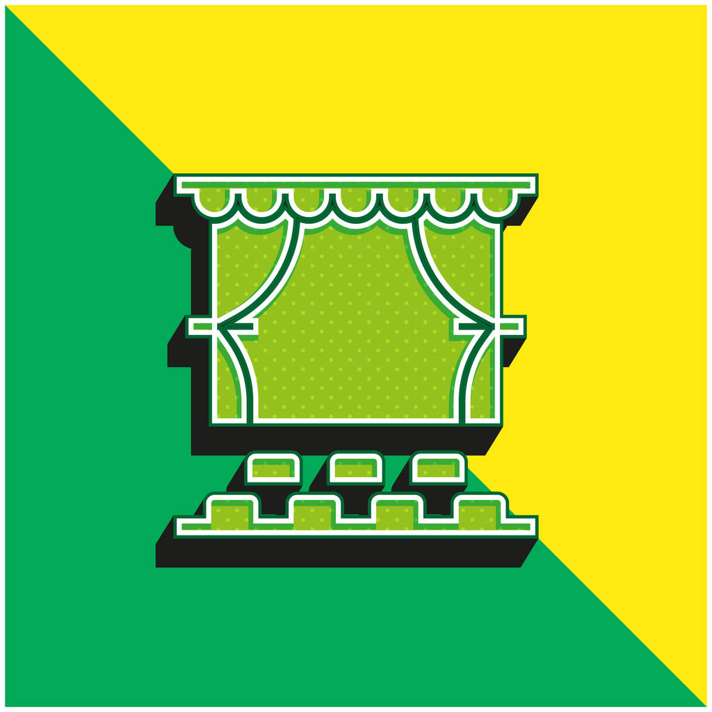 Audiência Verde e amarelo moderno logotipo vetor 3d ícone - Vetor, Imagem
