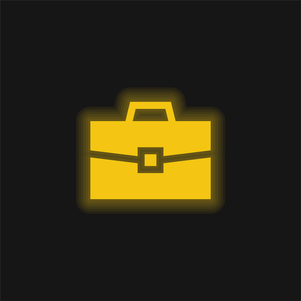Teczka żółta świecąca ikona neonu - Wektor, obraz