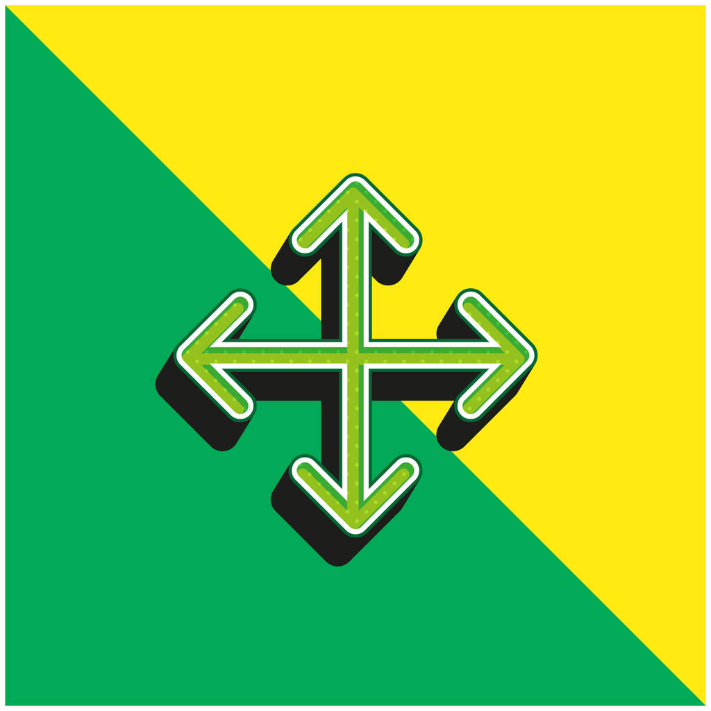 Yeşil ve sarı oklar modern 3d vektör simgesi logosu - Vektör, Görsel