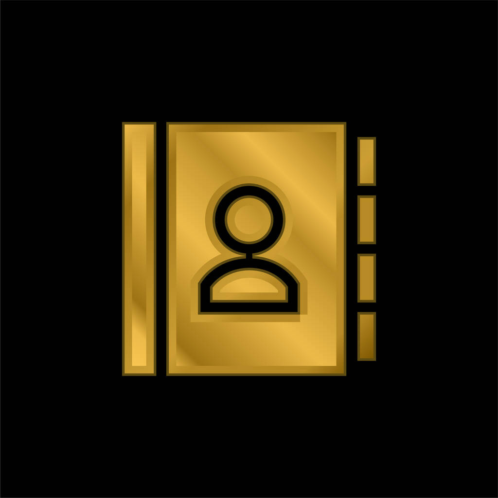 Agenda gold plated metalic icon or logo vector - Vector, Image