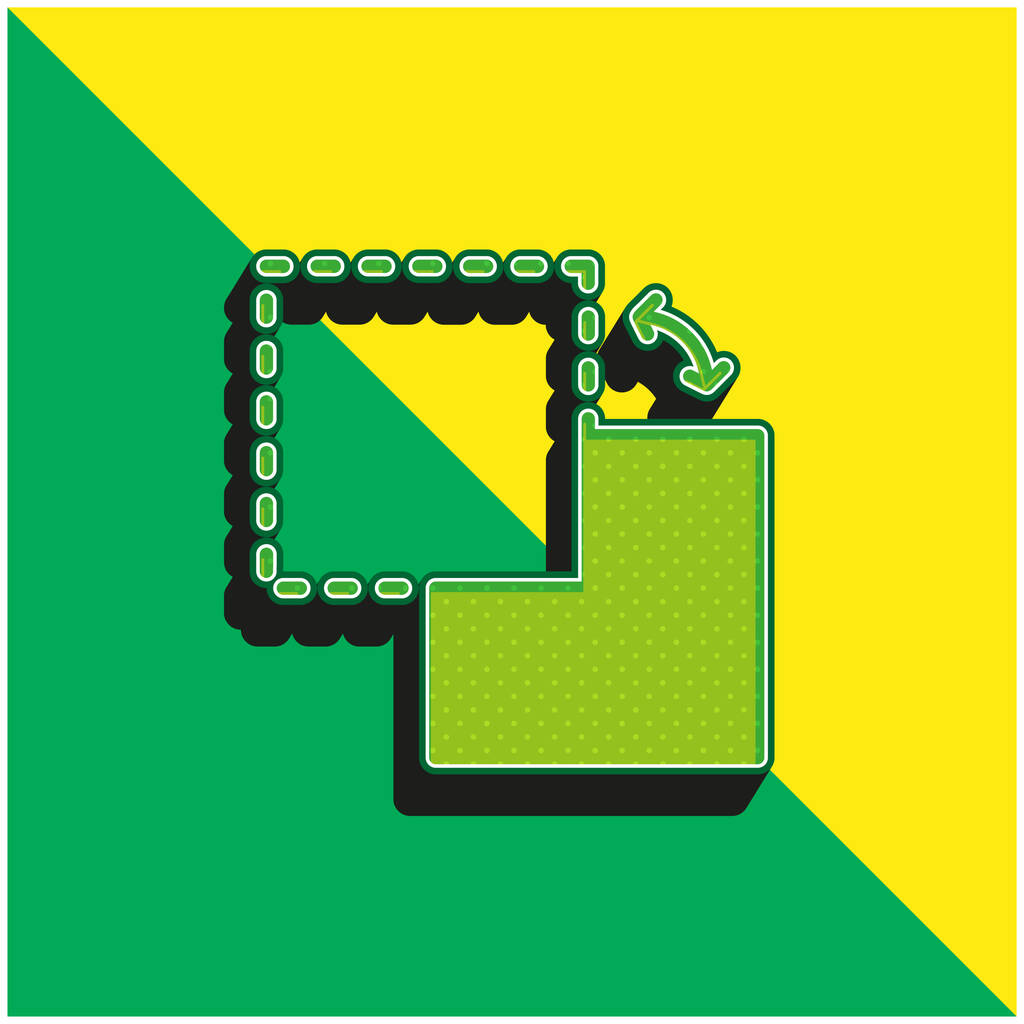 Fondo verde y amarillo moderno 3d vector icono logo - Vector, Imagen