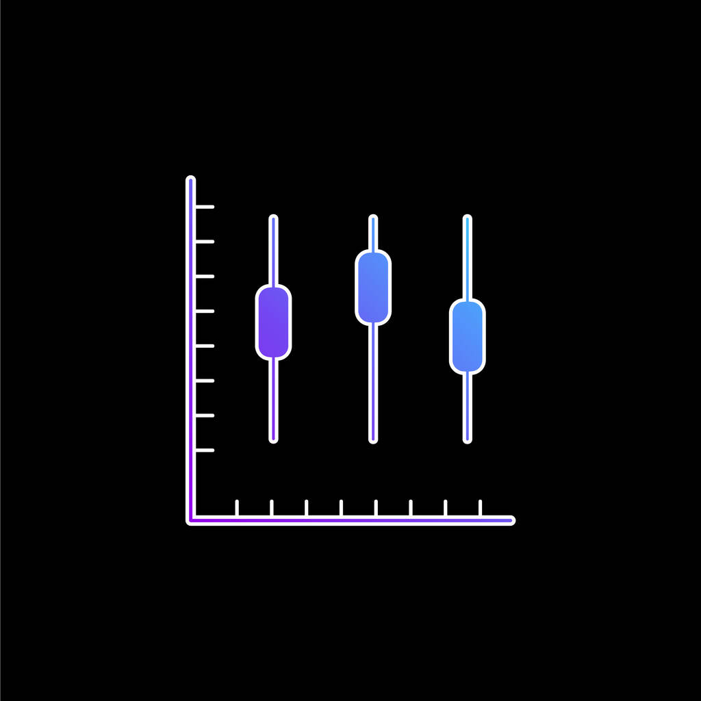 Box Plot Graphic blue gradient vector icon - Vector, Image
