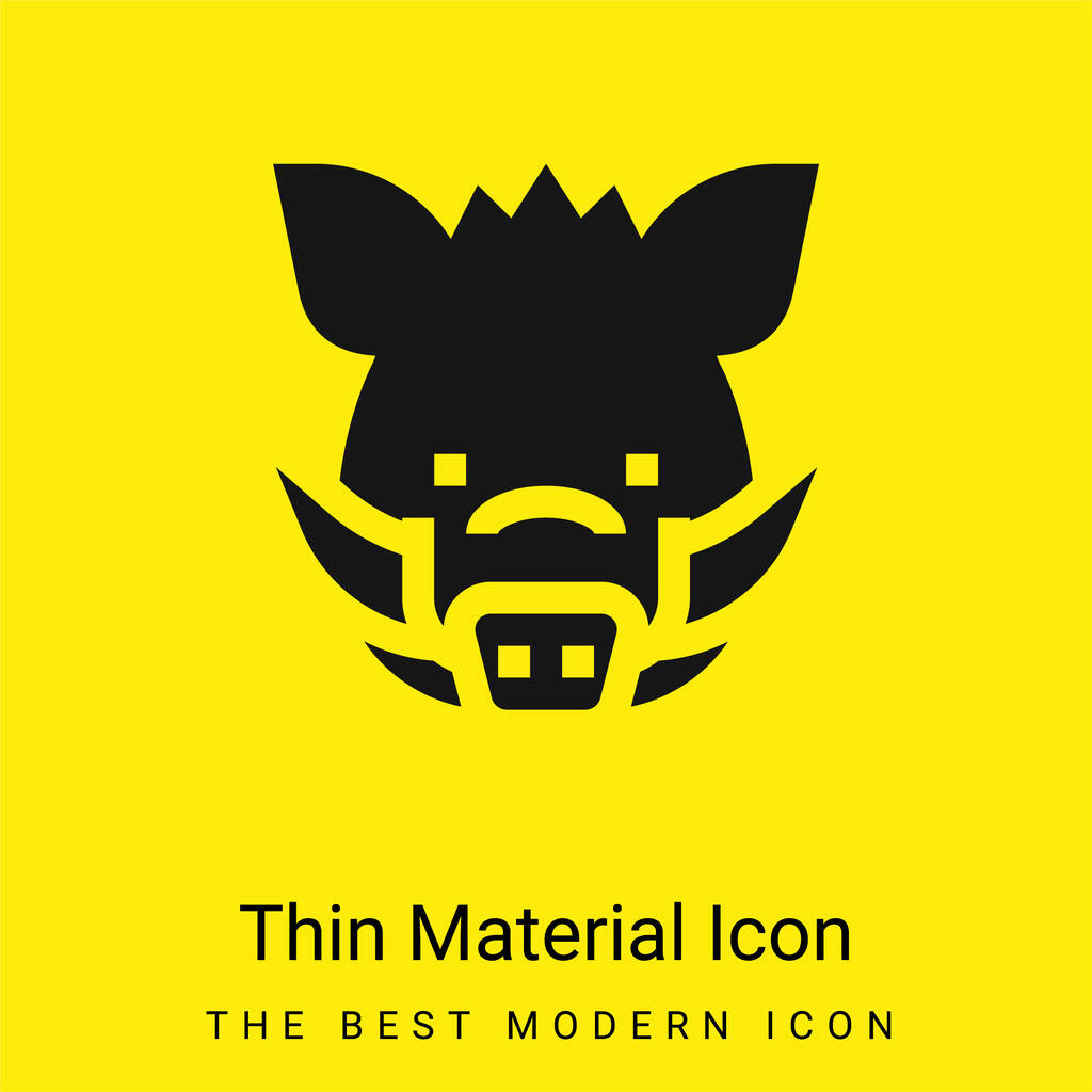 Cinghiale icona materiale giallo brillante minimo - Vettoriali, immagini