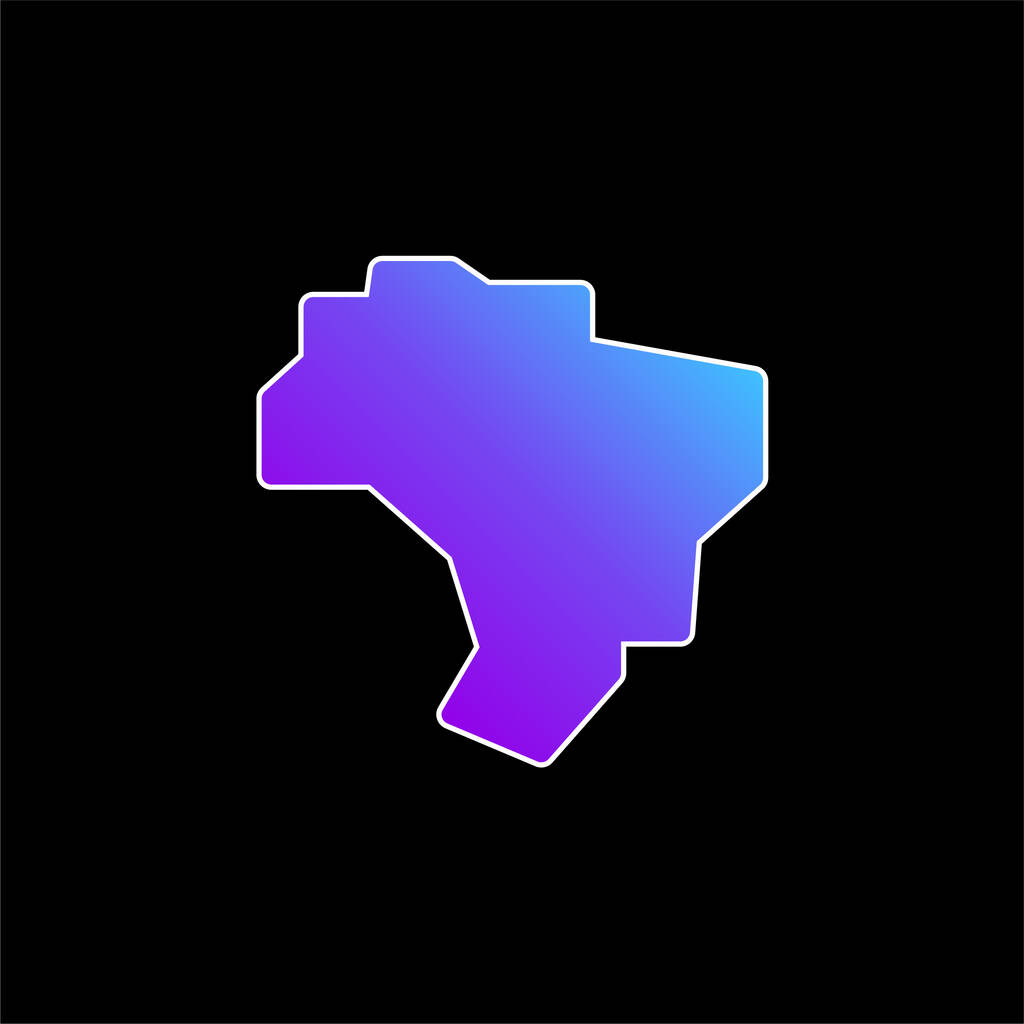 Brasil icono vector gradiente azul - Vector, Imagen
