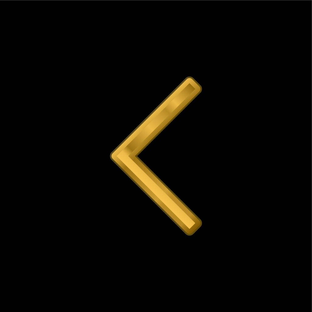 Backward Arrow gold plated metalic icon or logo vector - Vector, Image
