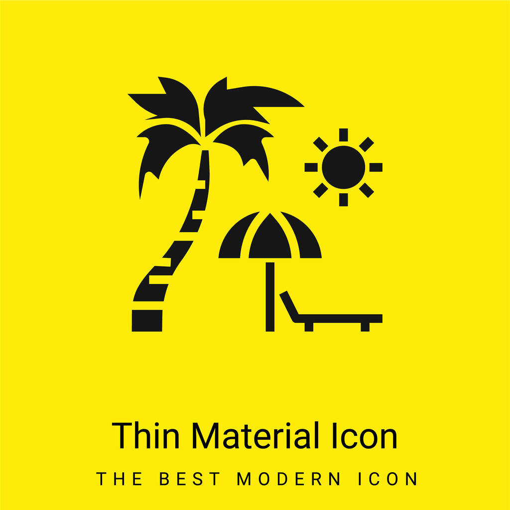 Spiaggia minimale brillante icona materiale giallo - Vettoriali, immagini