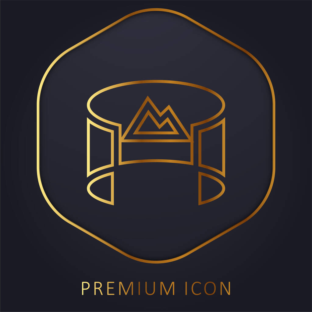 360 Goldene Linie Premium-Logo oder Symbol anzeigen - Vektor, Bild