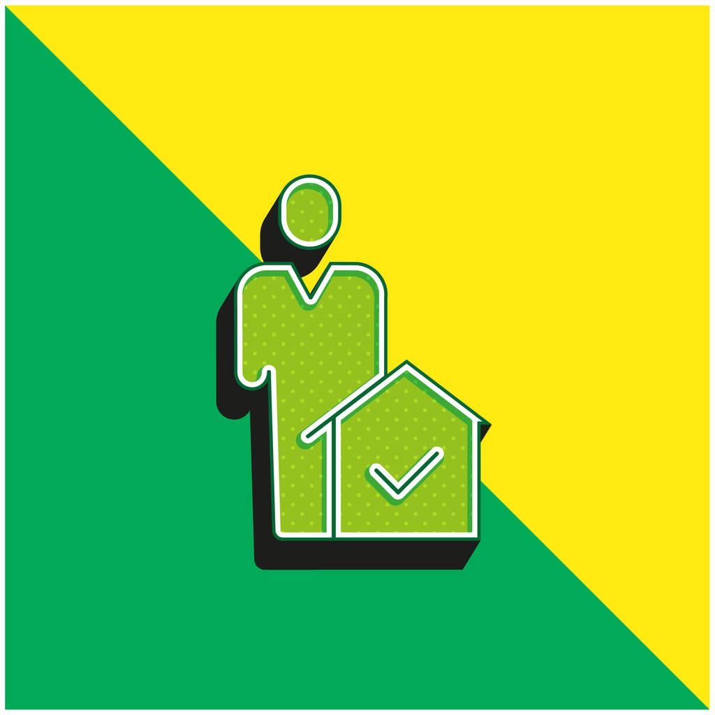 Agent Logo vectoriel 3d moderne vert et jaune - Vecteur, image